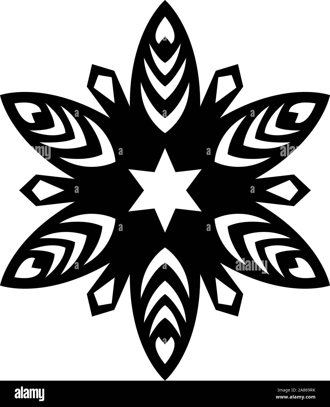 Silhouette of snowflakes icons on white background Stock Vector Image ...