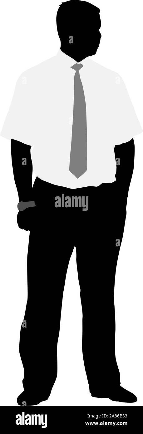 Silhouette businessman man in suit with tie on a white background Stock ...