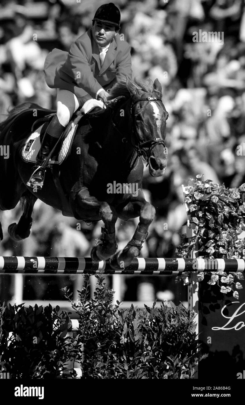 CSIO St. Gallen, May 1999 Nelson Pessoa (BRA) riding Gandini Baloubet du  Rouet Stock Photo - Alamy