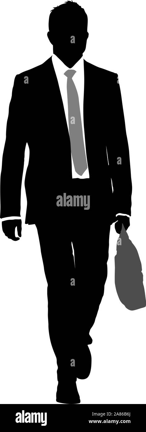 Silhouette businessman man in suit with tie on a white background Stock ...