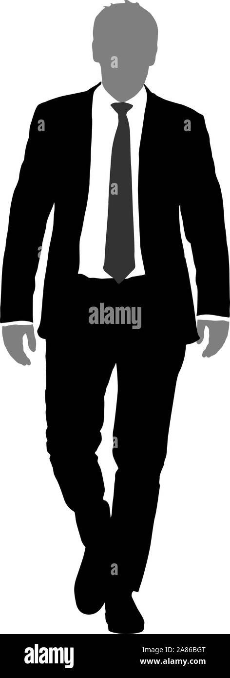 Silhouette businessman man in suit with tie on a white background Stock ...