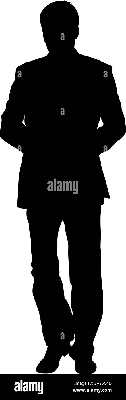 Silhouette businessman man in suit on a white background Stock Vector ...