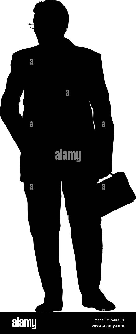 Silhouette businessman man in suit on a white background Stock Vector ...