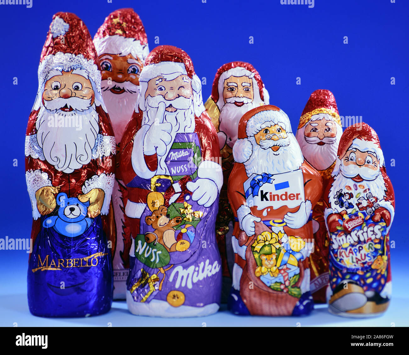 Weihnachtsmann aus Schokolade Stock Photo