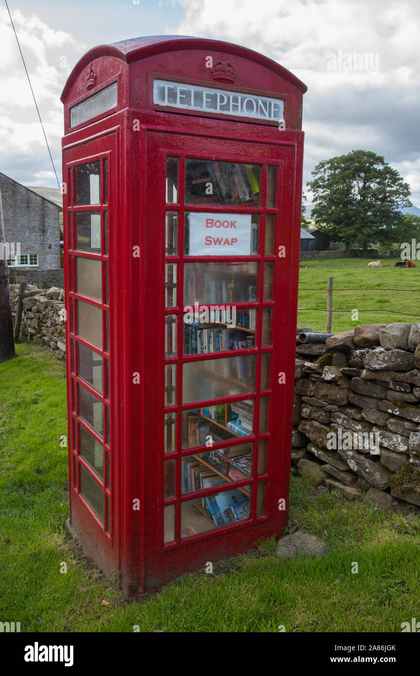 Classic English Red Phone Box Stock Photo