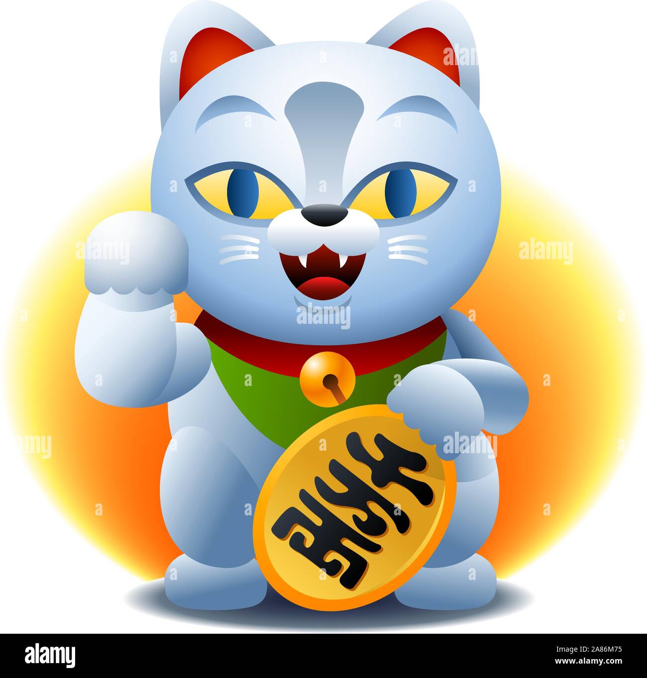 Chinese fortune cat cartoon Stock Vector