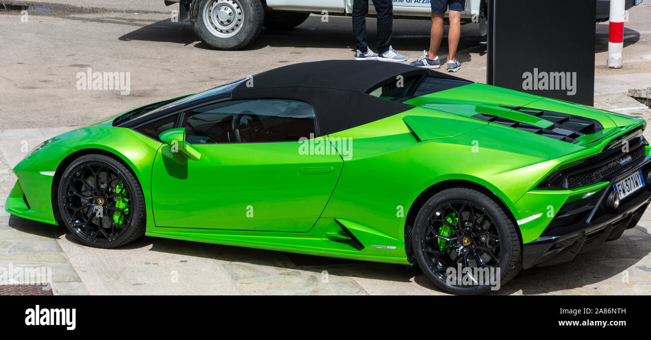 PORTO CERVO, ITALY - AUGUST 13 2019 : Sports car Lamborghini Huracàn  Cabriolet Stock Photo - Alamy