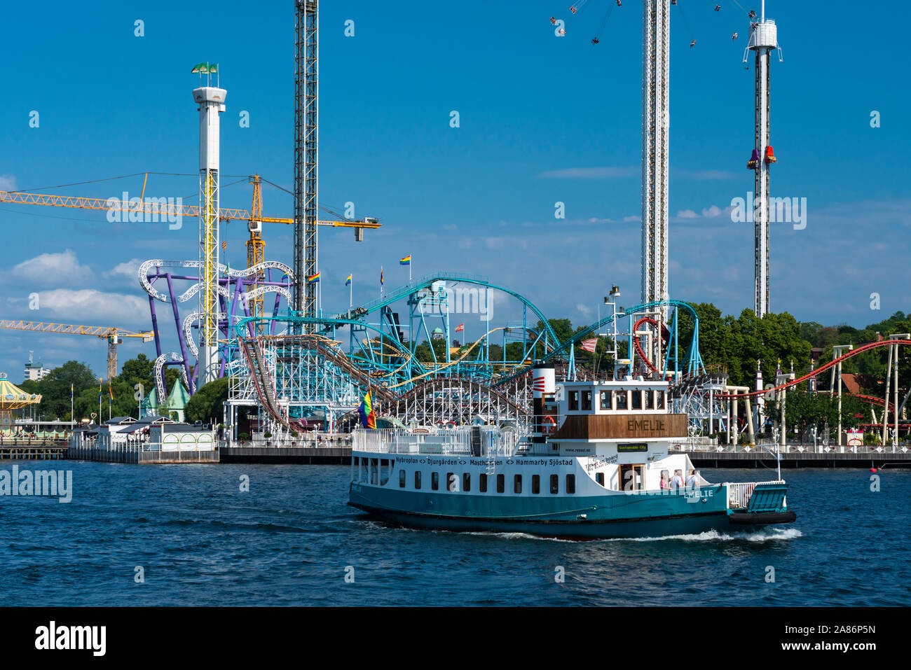 The Goena Lund amusement park in Stockholm, Sweden. Stock Photo