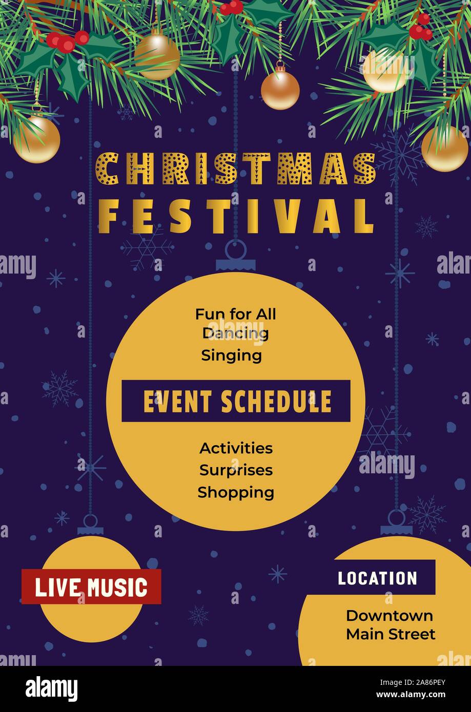 Template Design Poster Christmas Festival Stock Vector Image & Art - Alamy