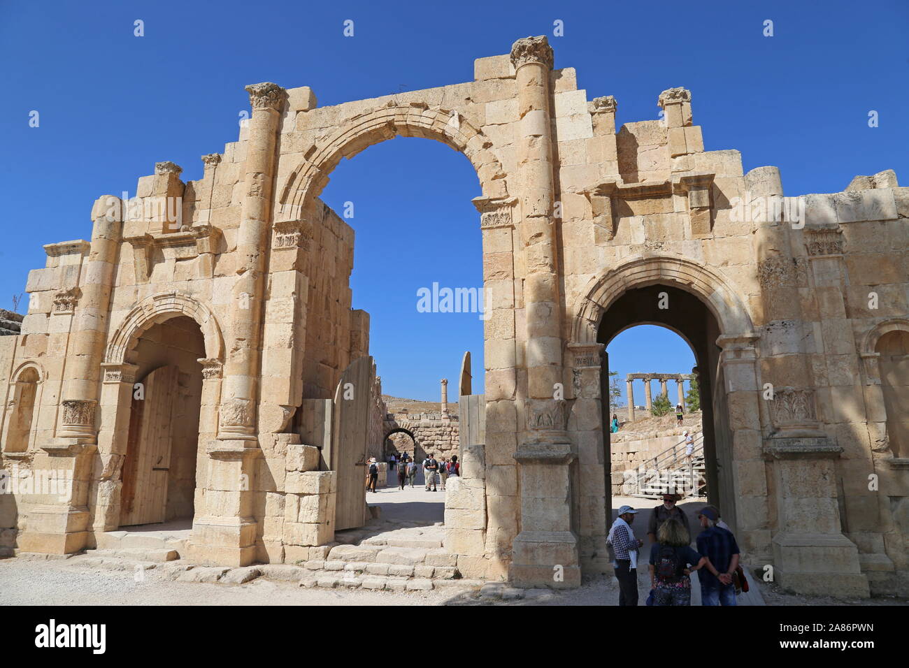 South Gate, Jerash, Jerash Governorate, Jordan, Middle East Stock Photo