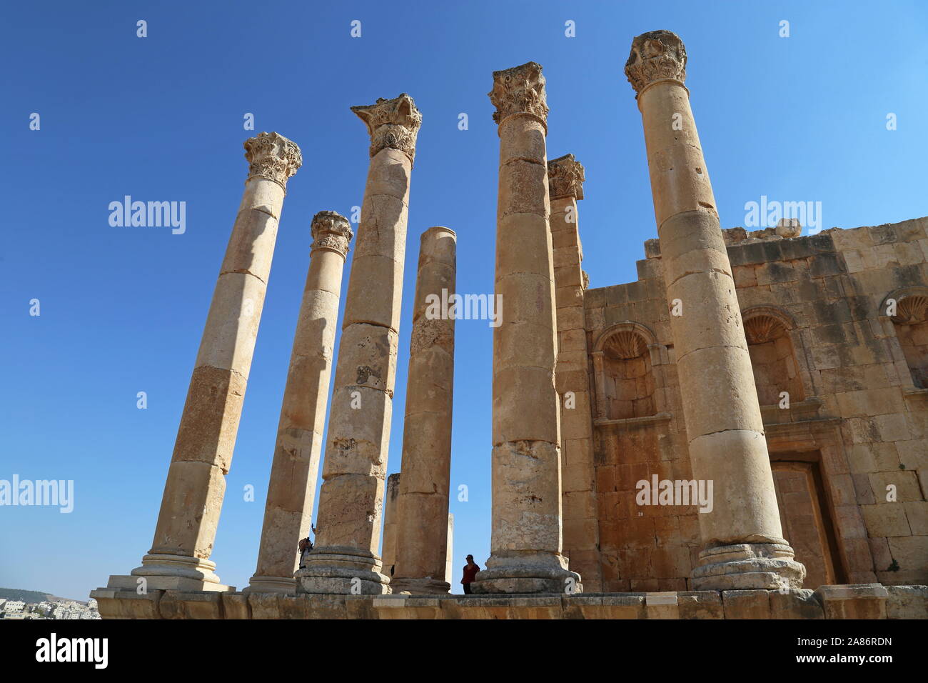 Temple of Zeus, Jerash, Jerash Governorate, Jordan, Middle East Stock Photo