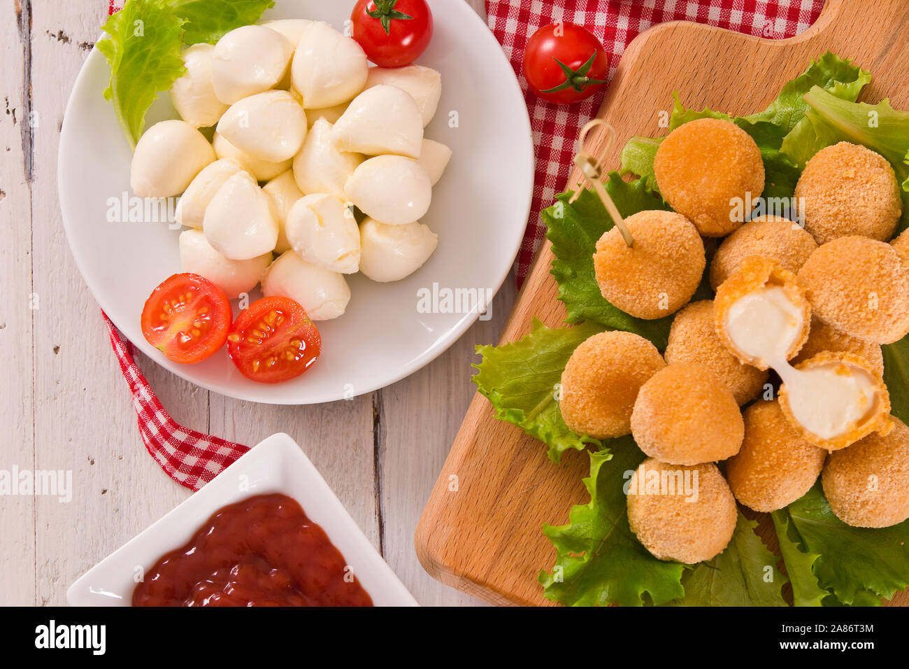 Fried Mozzarella cheese balls Stock Photo Alamy