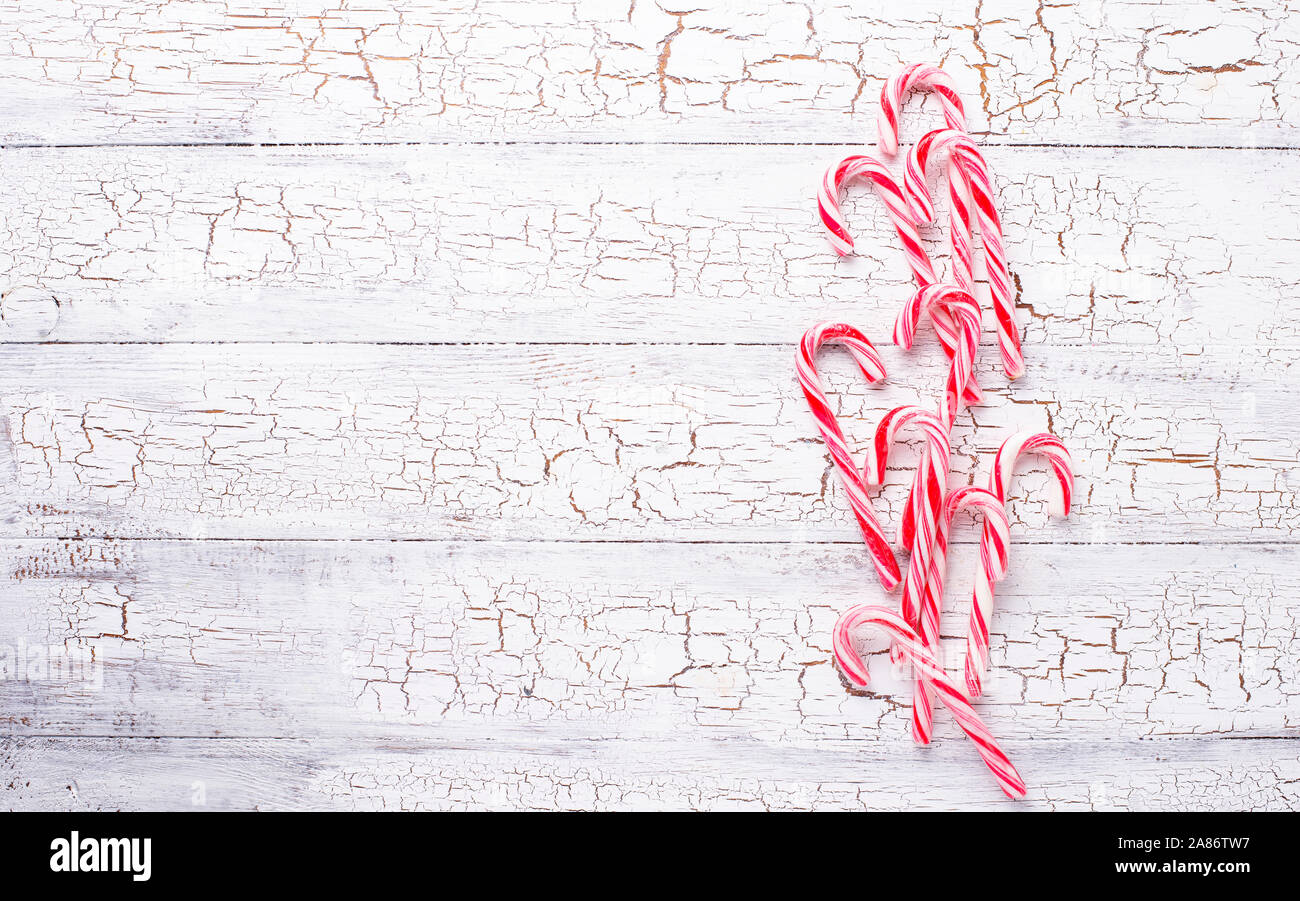 Christmas background with candy cane Stock Photo