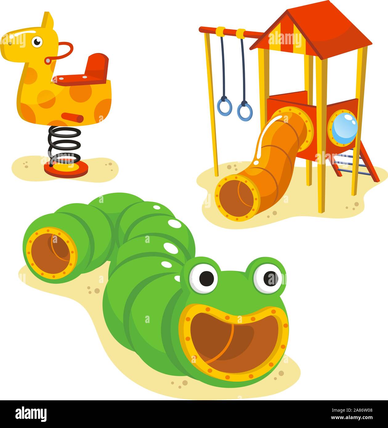 Children playing with parents on kids playground with game equipment.  Isometric cartoon vector illustration with 3d little people. Playground  isometry with swing and slide Stock Vector Image & Art - Alamy