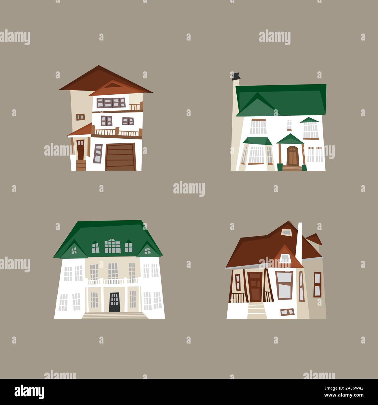luxury house vector illustration icon set Stock Vector