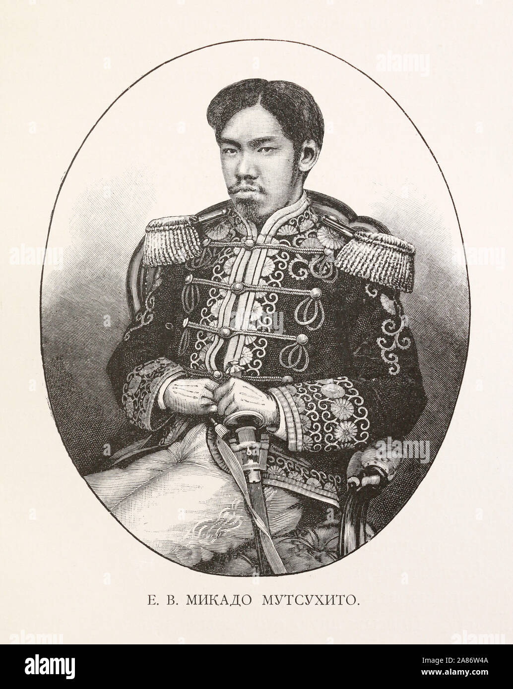 Emperor Meiji or Meiji the Great - Mikado Mutsuhito Emperor of Japan. Stock Photo