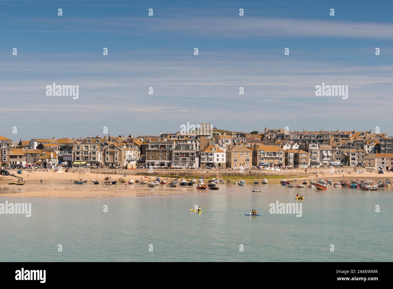 Summer in the popular seaside resort of St Ives, Cornwall. Stock Photo