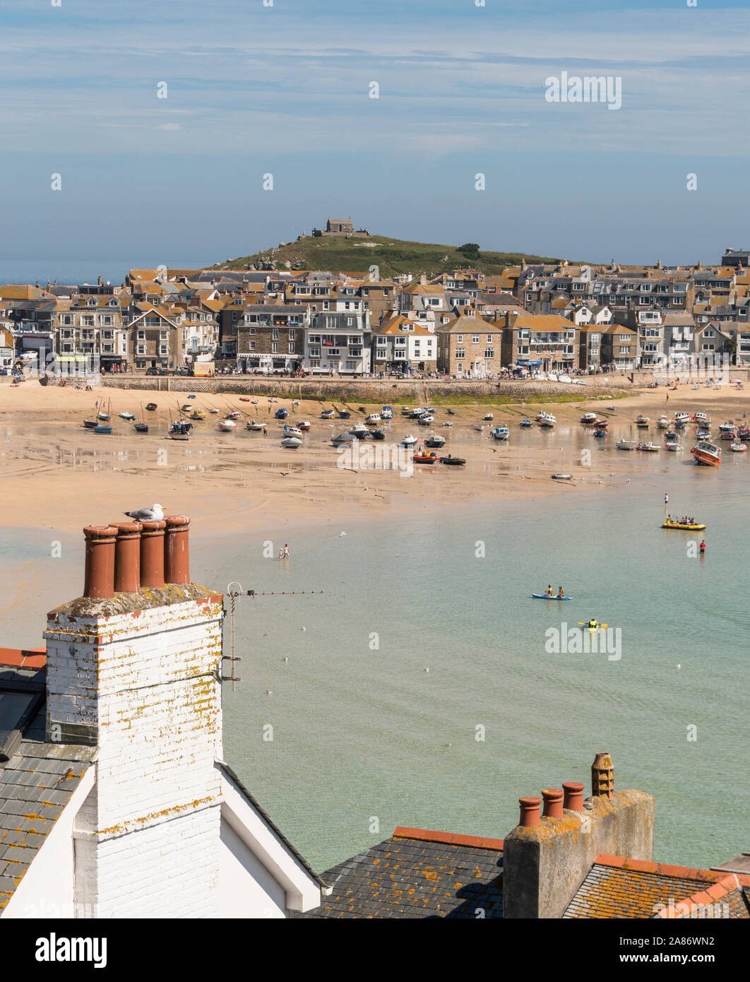 Summer in the popular seaside resort of St Ives, Cornwall. Stock Photo
