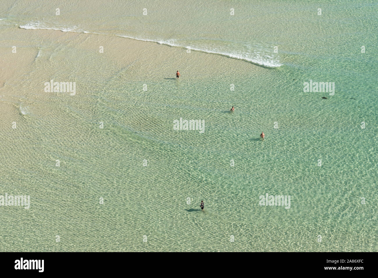 The crystal clear waters of Pedn