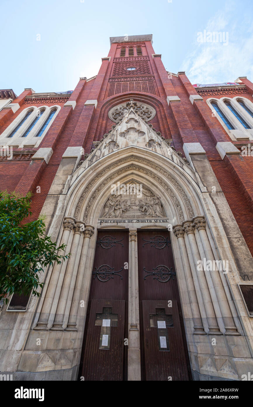 Facade of the Church of Santa Cruz, Calle Atocha, Madrid, Spain Stock Photo