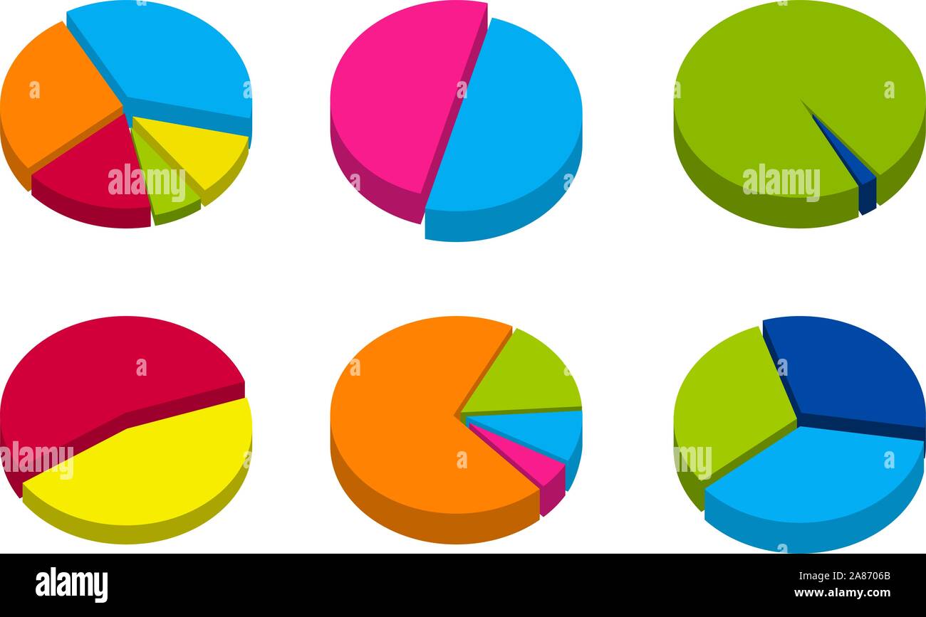Pie chart icon collection. Stock Vector