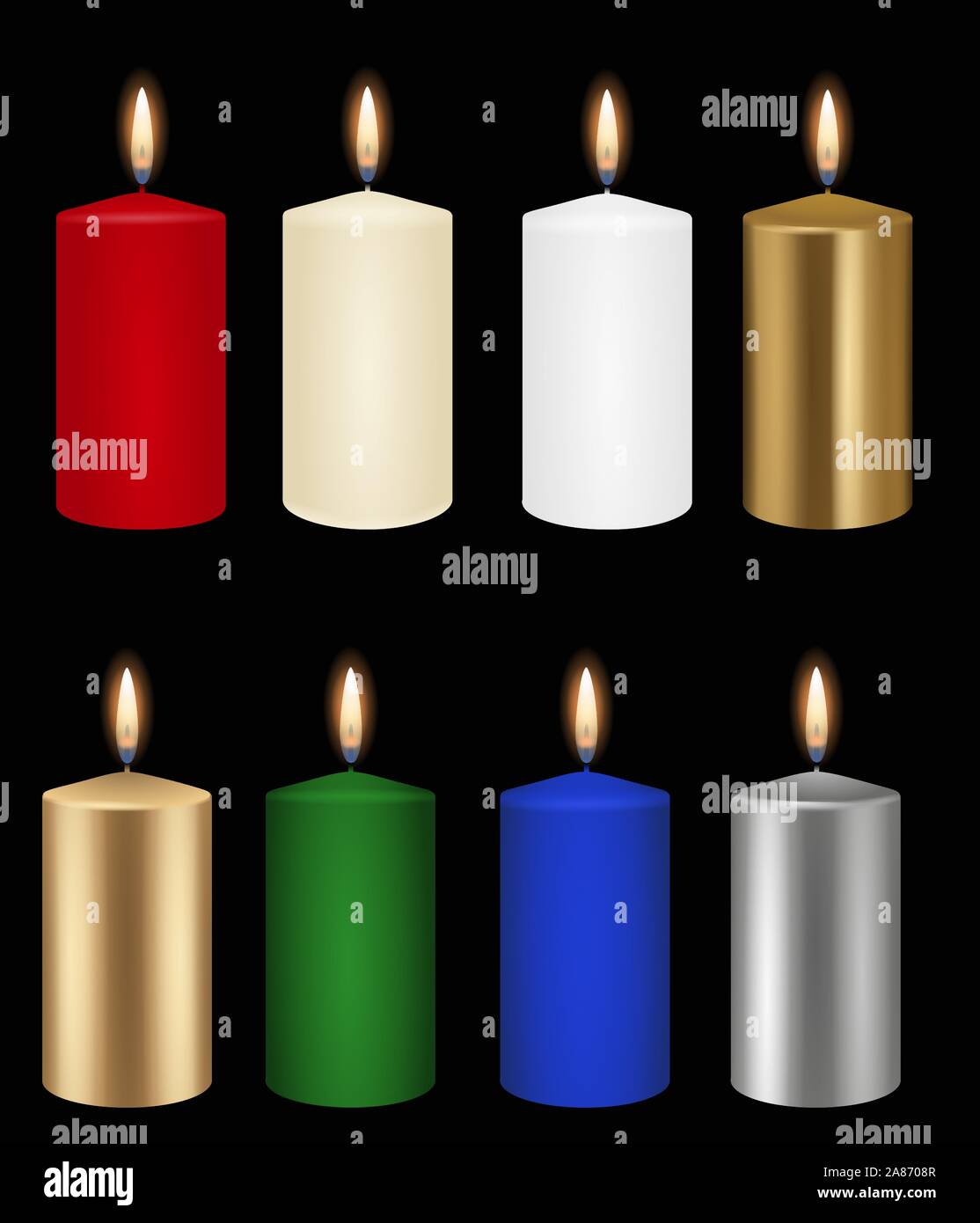 Red lighted candles Stock Vector Images Alamy