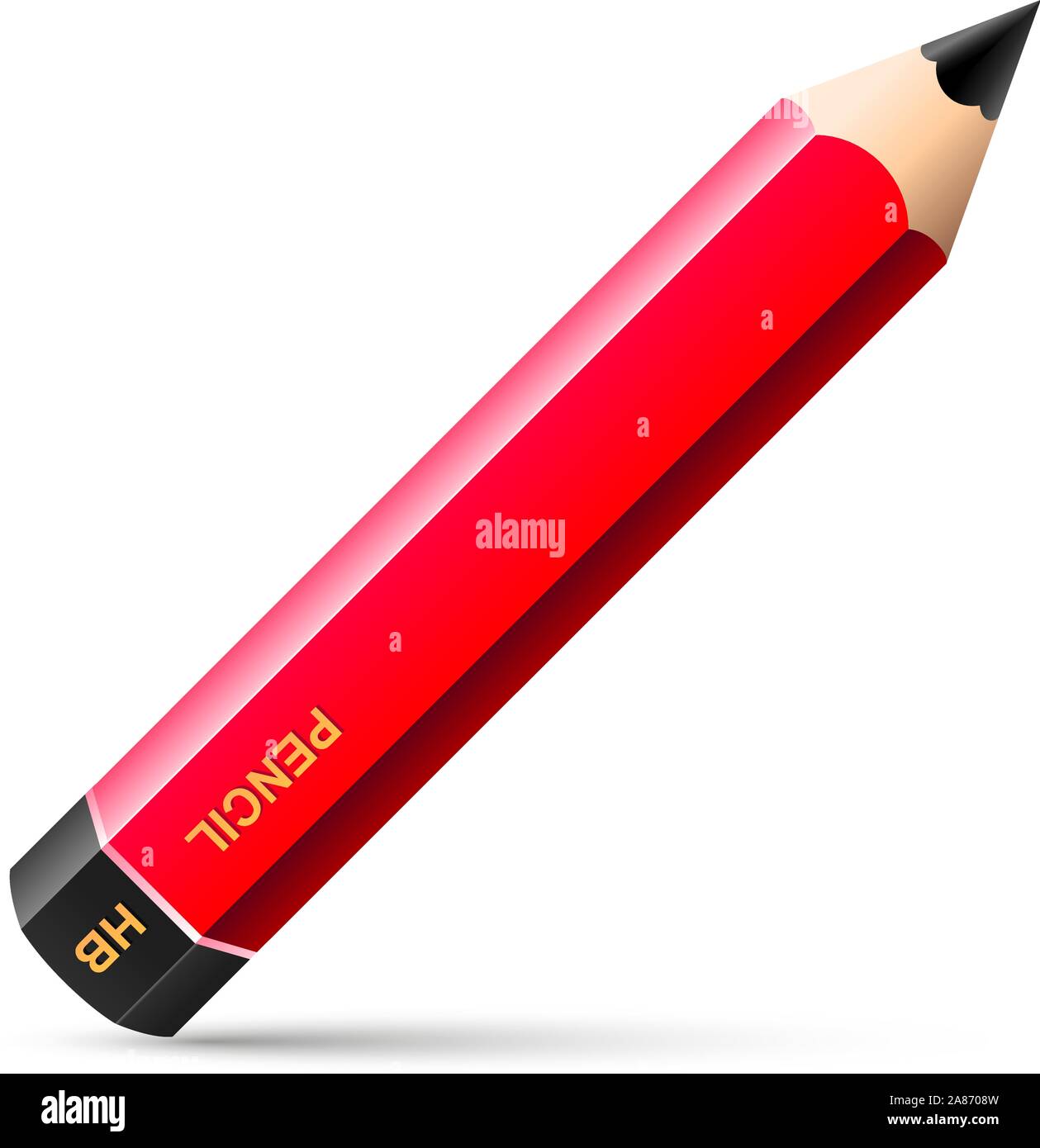 Red Pen HB vector illustration. Stock Vector