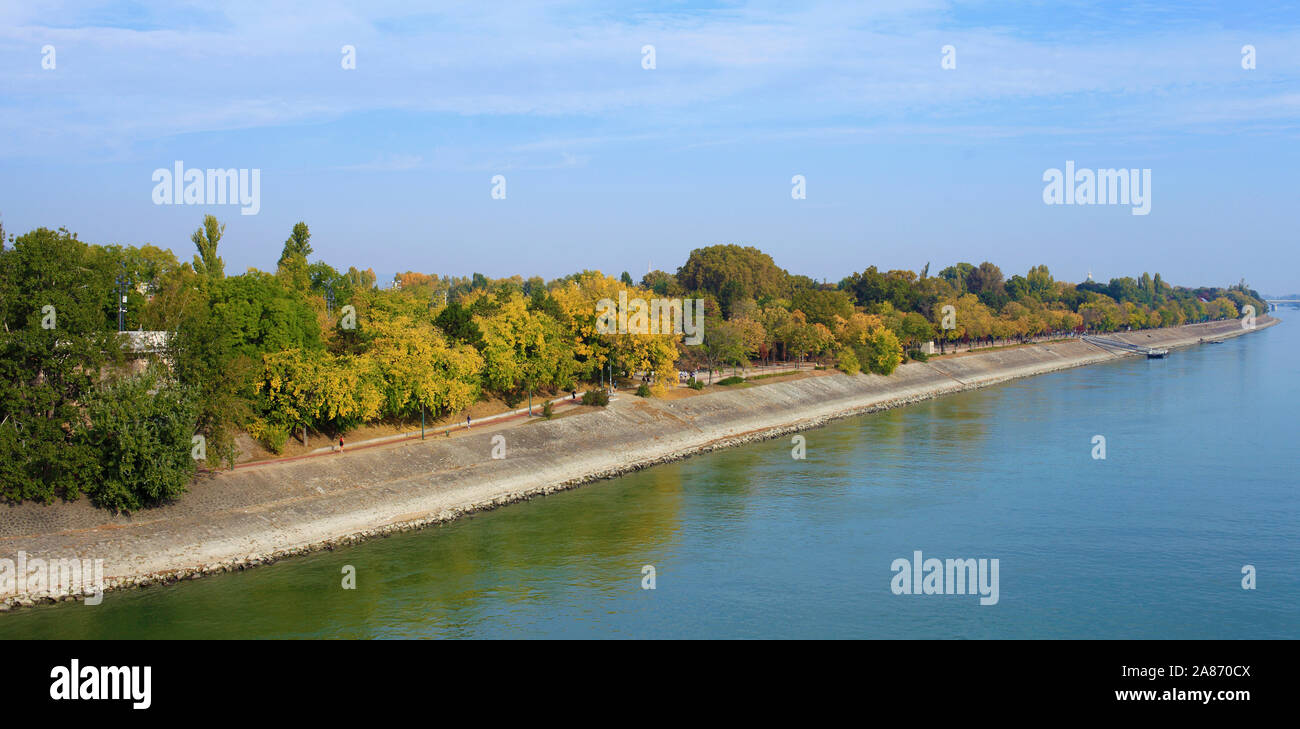 Hungary; Budapest; Margaret Island, Danube River, Stock Photo