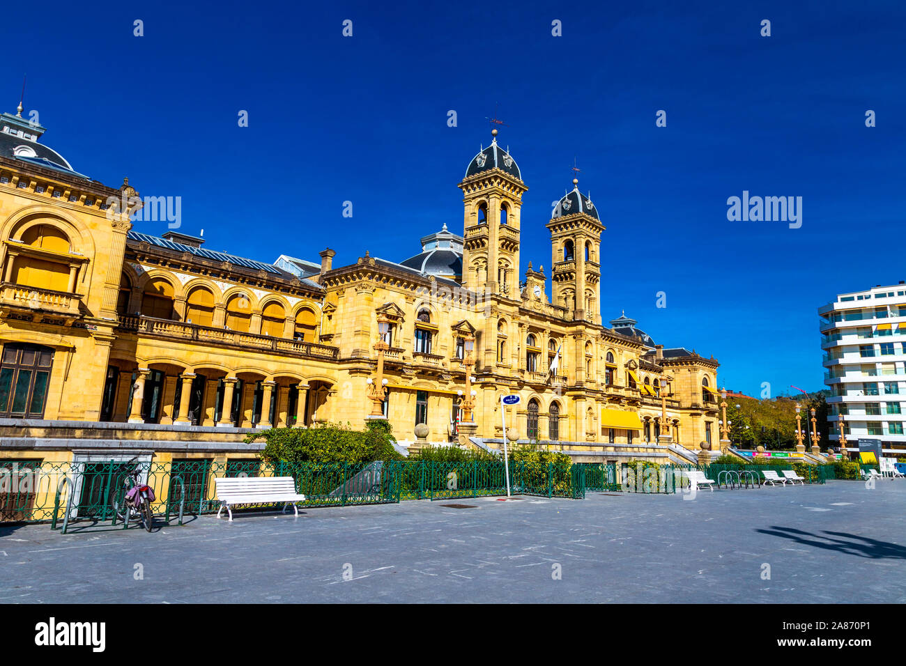 City Hall building, a former casino, not the City Council headquarters, San Sebastian, Spain Stock Photo