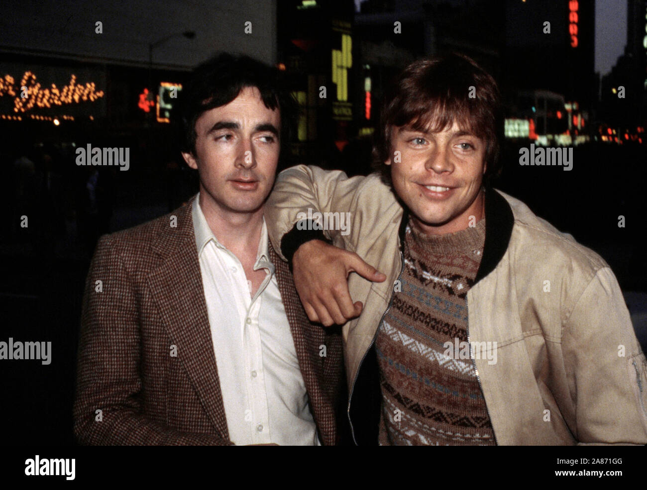 Anthony Daniels, C3PO and Mark Hamill on May 1, 1980 in New York City. Credit: Walter Mcbride / MediaPunch Stock Photo