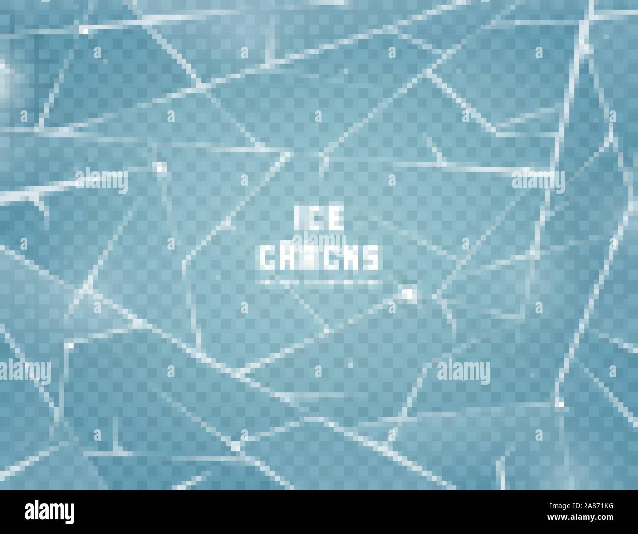 Realistic cracked ice surface. Frozen glass with cracks and scratches