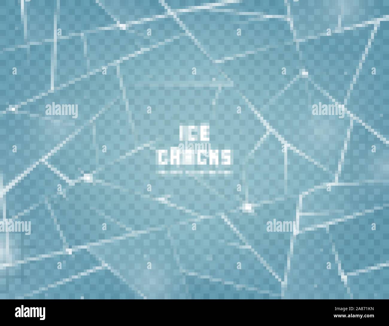 Realistic cracked ice surface. Frozen glass with cracks and scratches