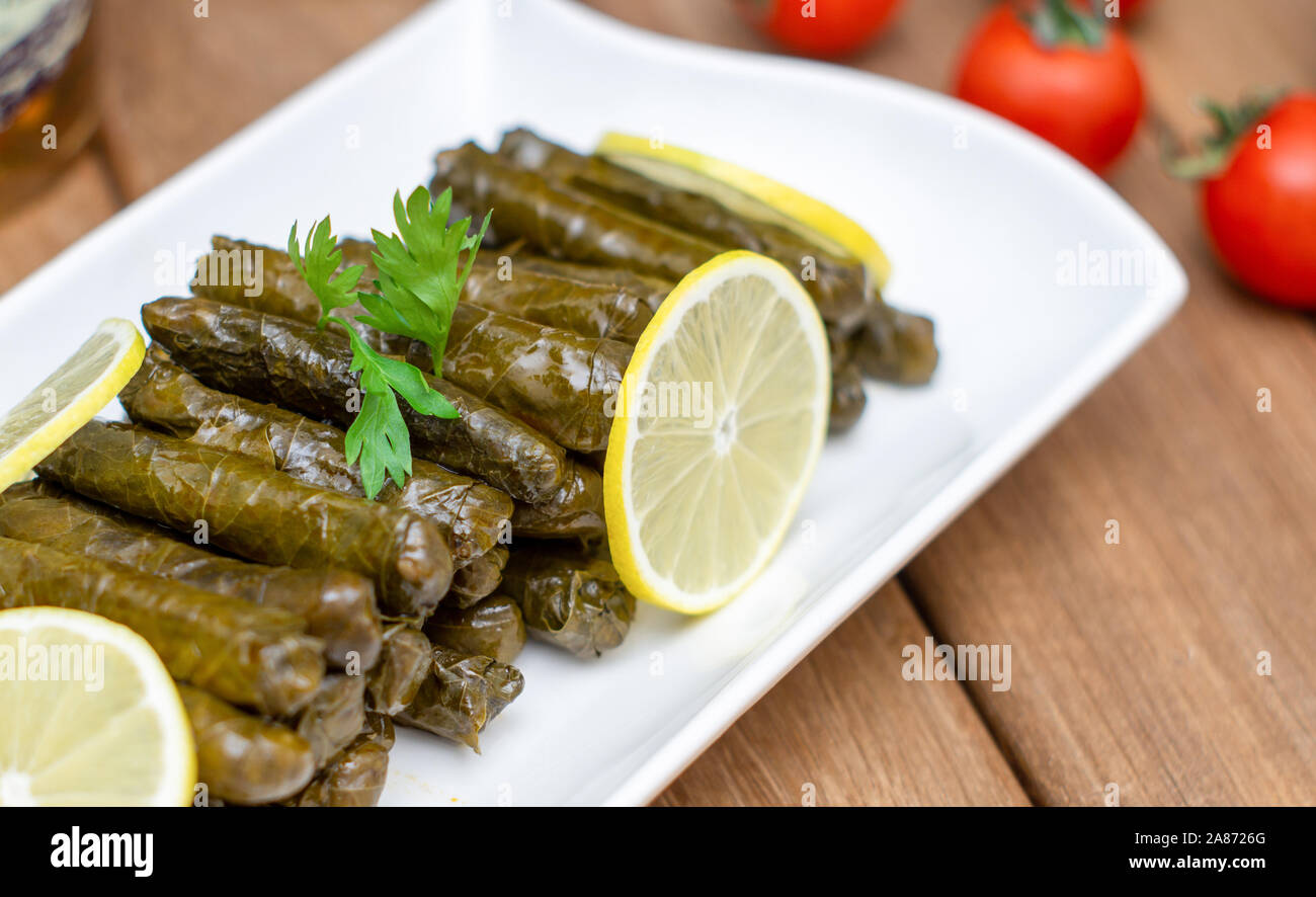 Stuffed vine leaves dolmades arabic hires stock photography and images