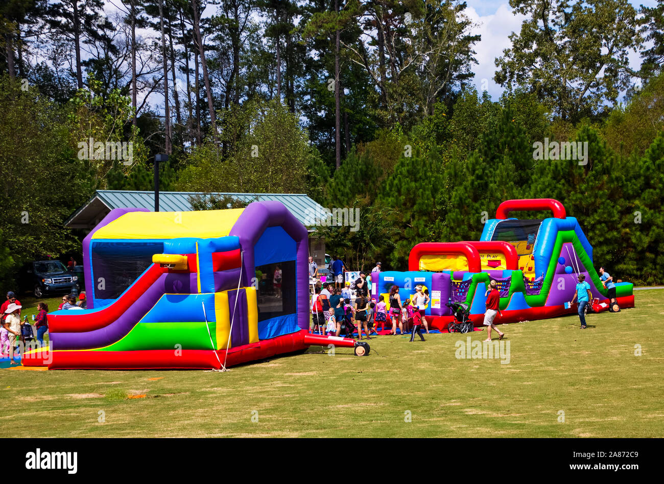 Inflatable Fun Games at Fair Stock Photo Alamy
