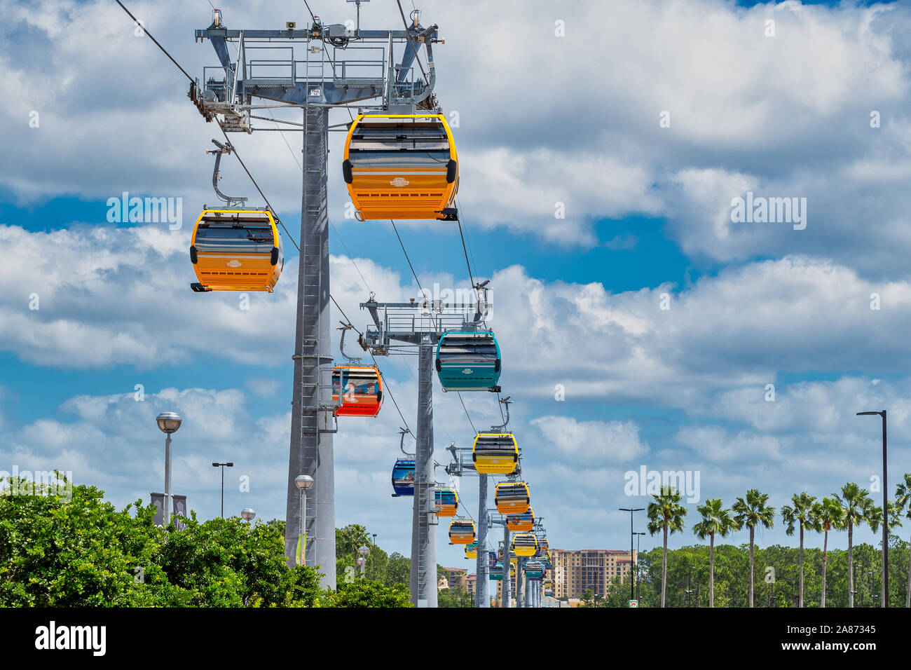 New Disney Skyliner cable car system at Disney World Stock Photo Alamy