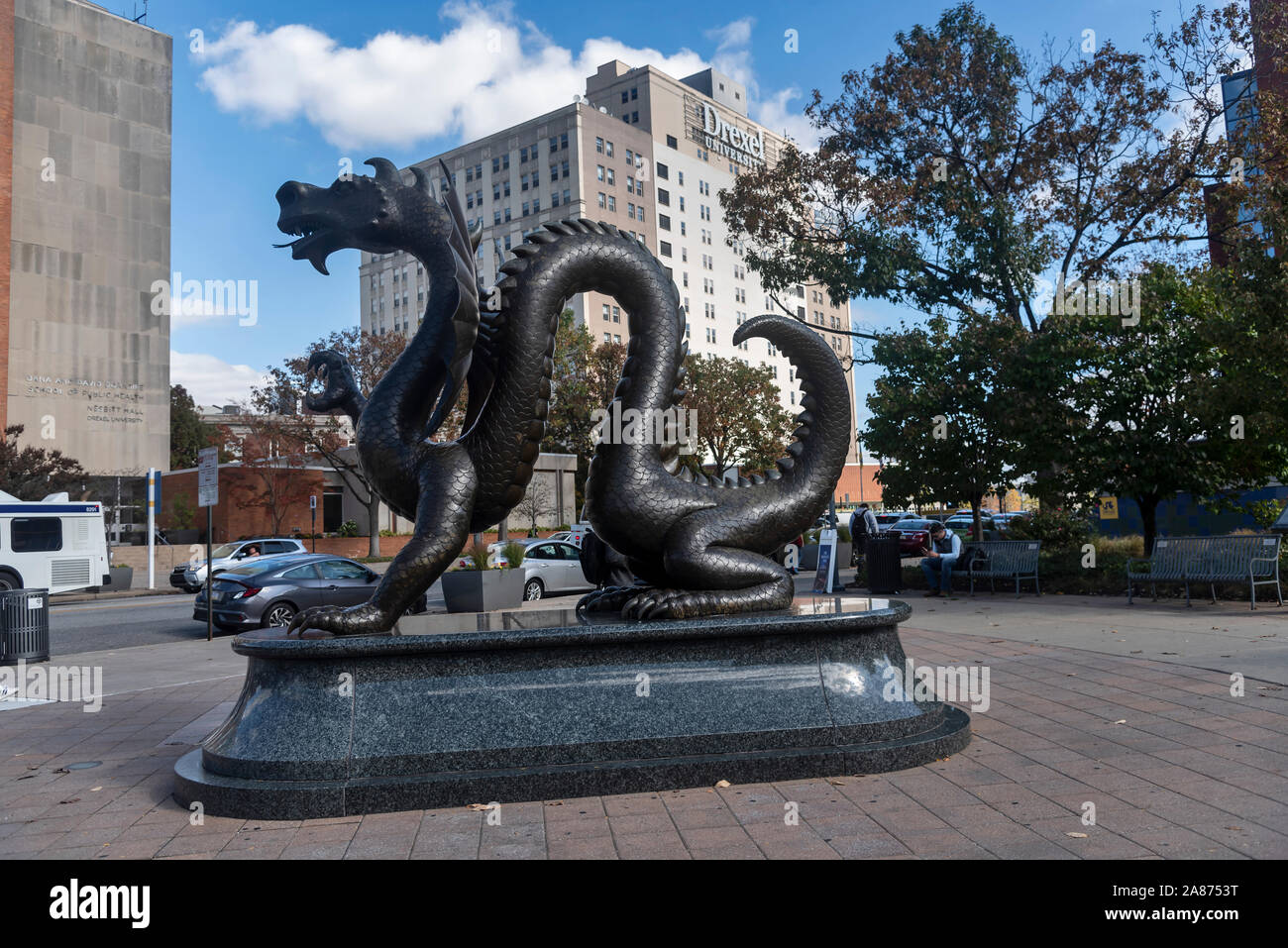 Dragon is Drexel's school mascot ,Philadelphia, Pennsylvania, USA Stock Photo