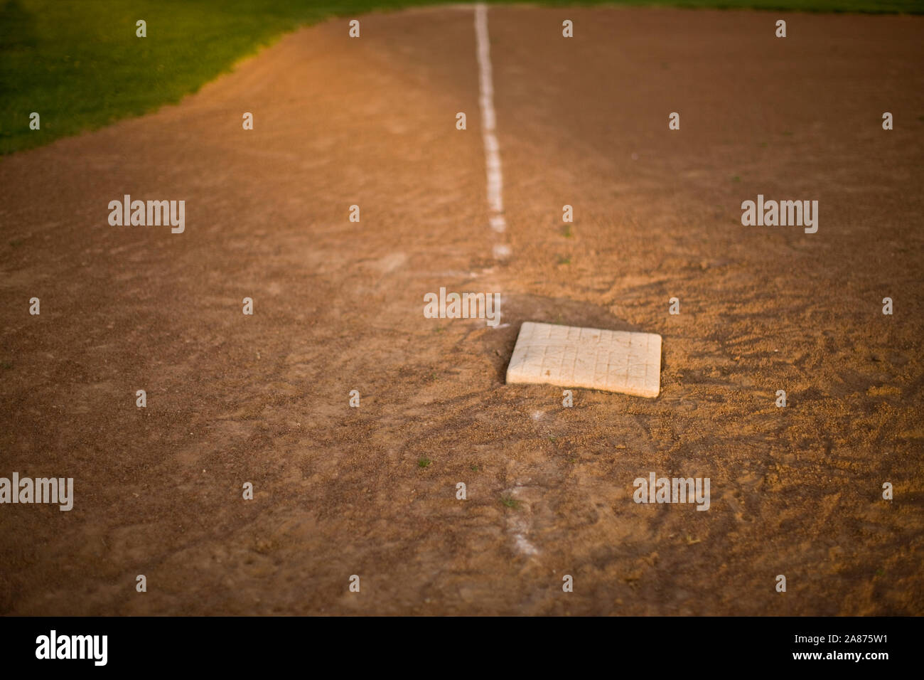 Baseball diamond on playing field Stock Photo