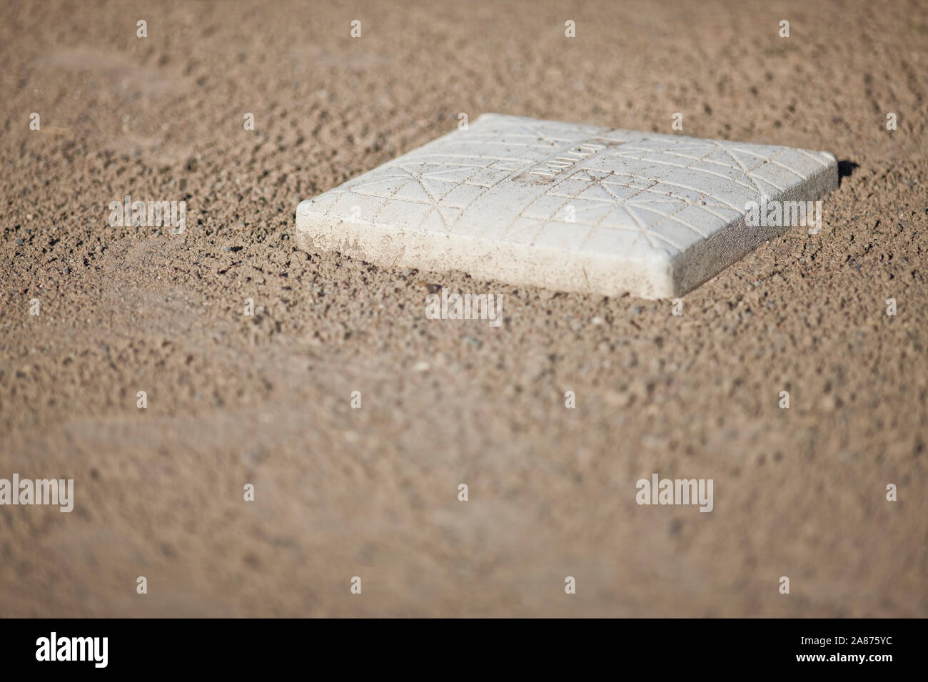 Home plate on a baseball field. Stock Photo