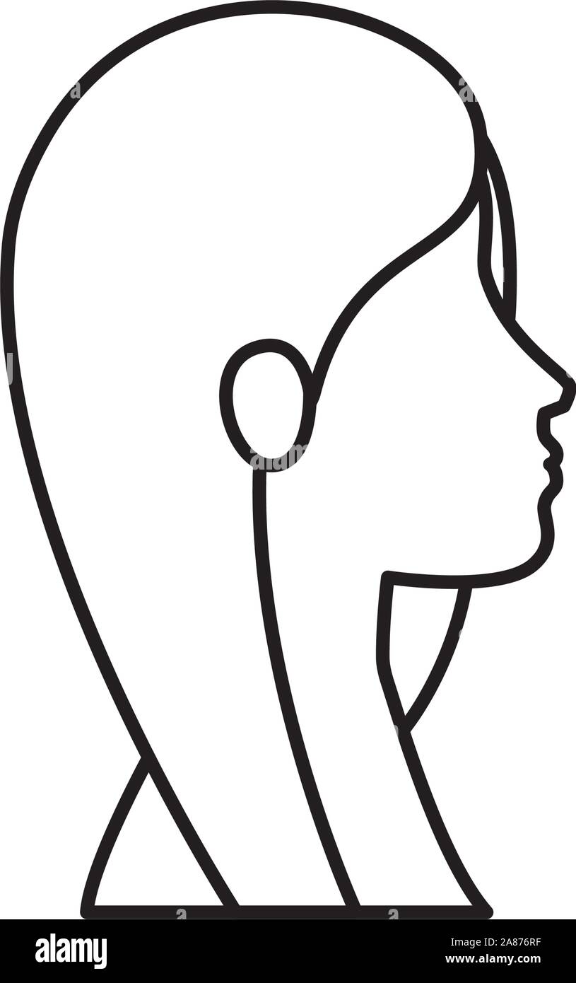 profile of woman head line style icon Stock Vector Image & Art - Alamy