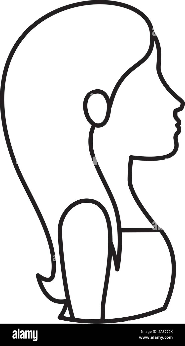 profile of woman head line style icon Stock Vector Image & Art - Alamy
