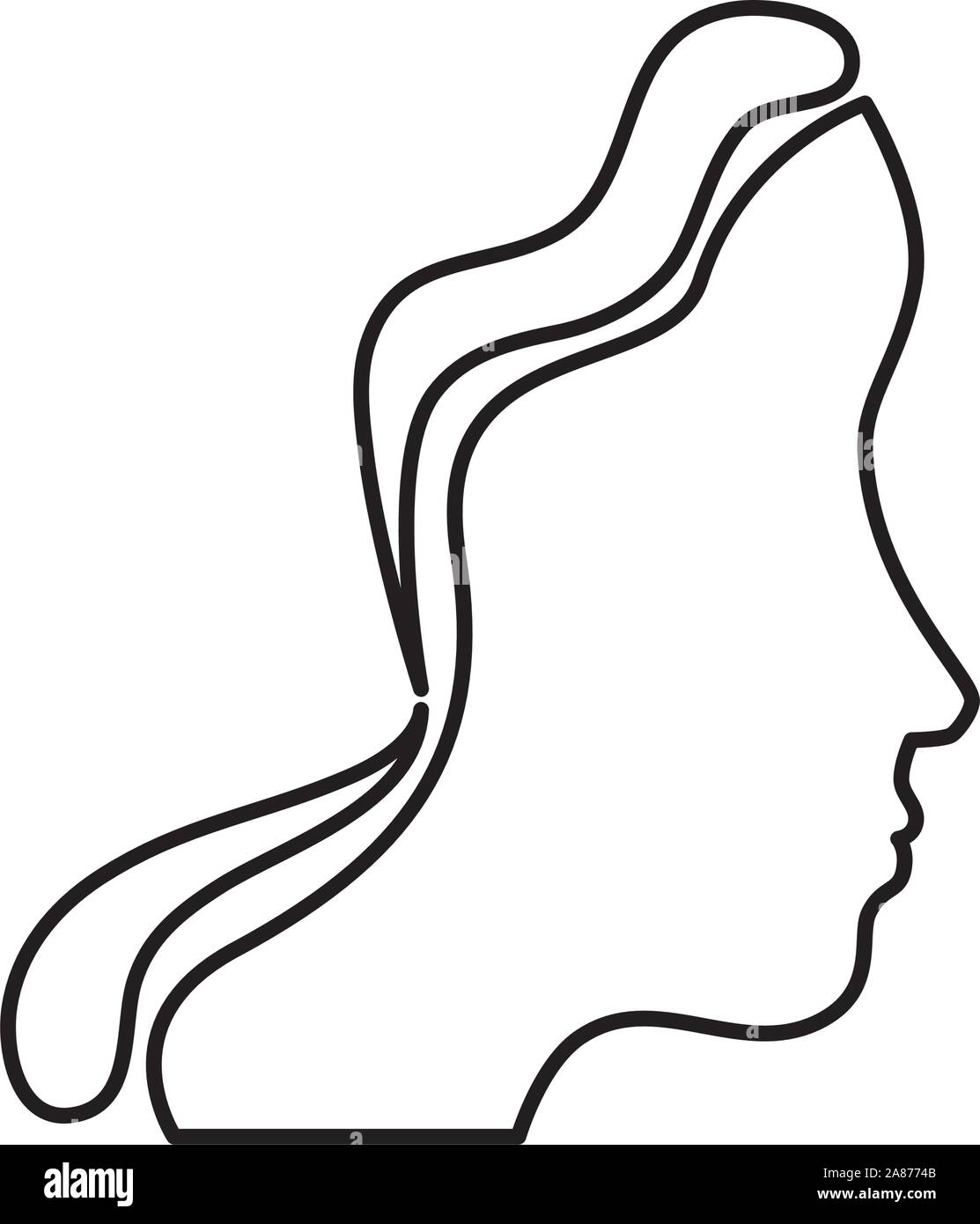 profile of woman head line style icon Stock Vector Image & Art - Alamy