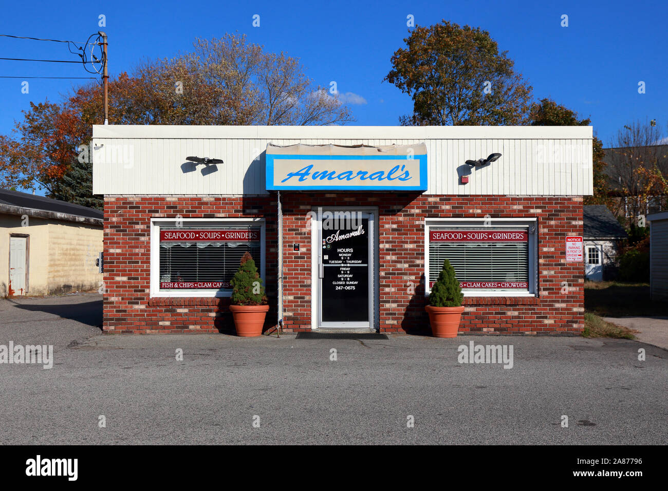 Amaral's Fish & Chips, 4 Redmond Street, Warren, RI Stock Photo