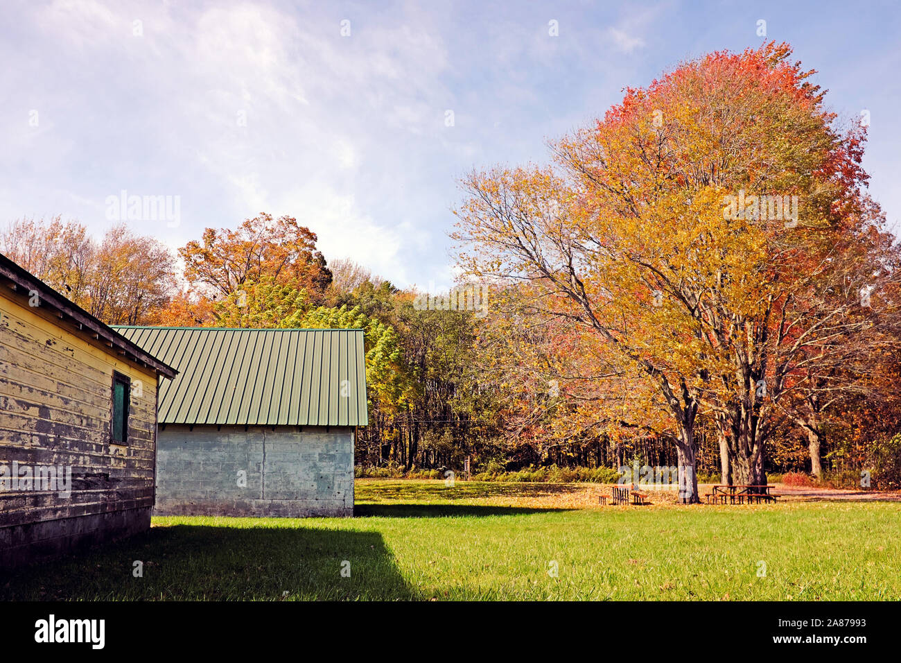 Scenic rural Ohio landscape during the fall. Stock Photo