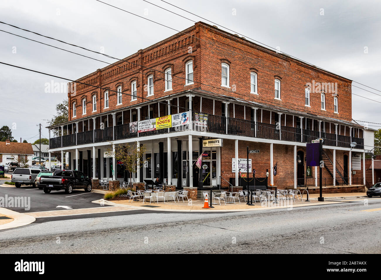WILKESBORO, NC, USA-19 OCT 2019: The 1891 Wilkesboro-Smithey Hotel. Stock Photo