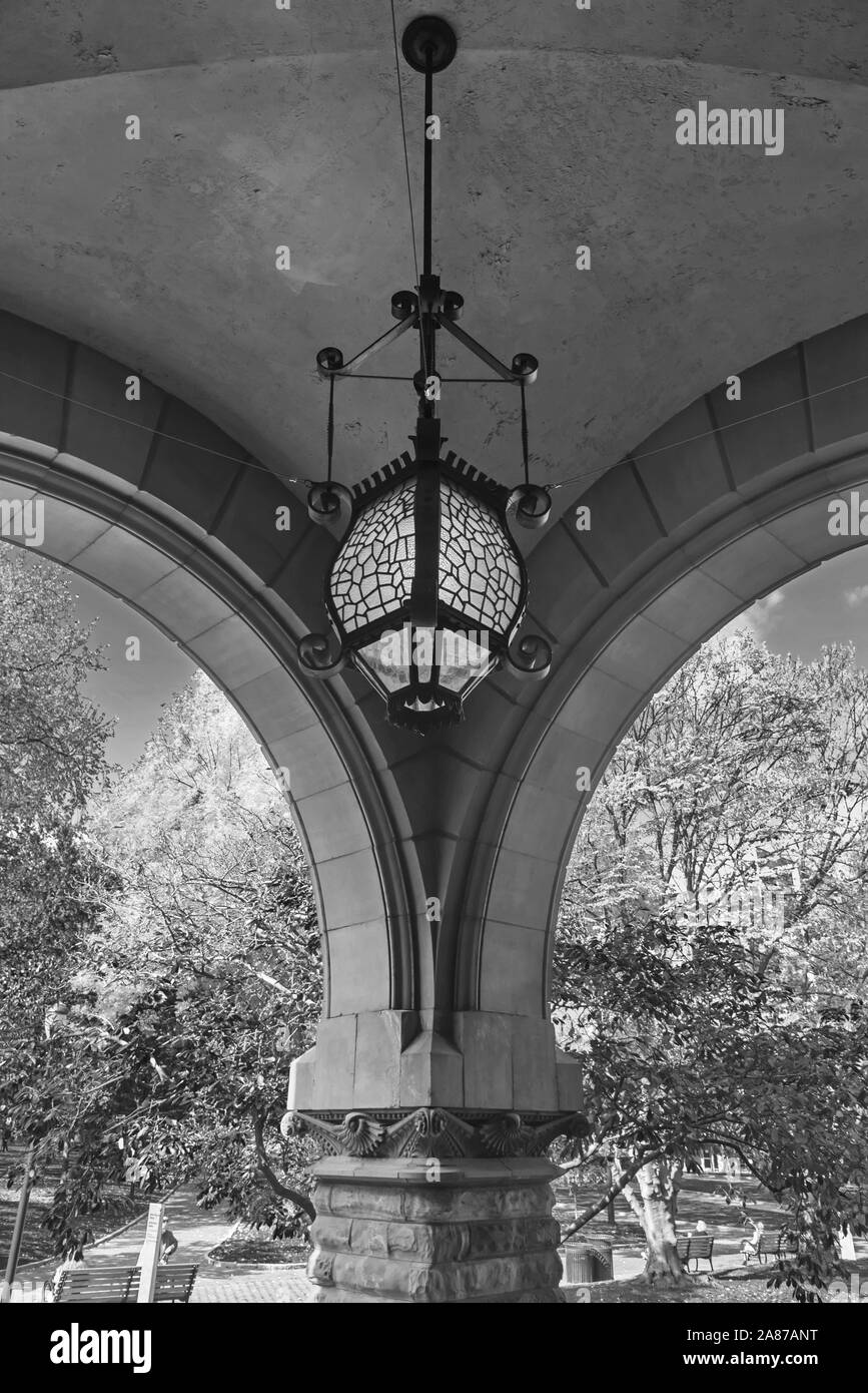 Antique lantern, The University of Pennsylvania ,Philadelphia, Pennsylvania, USA Stock Photo