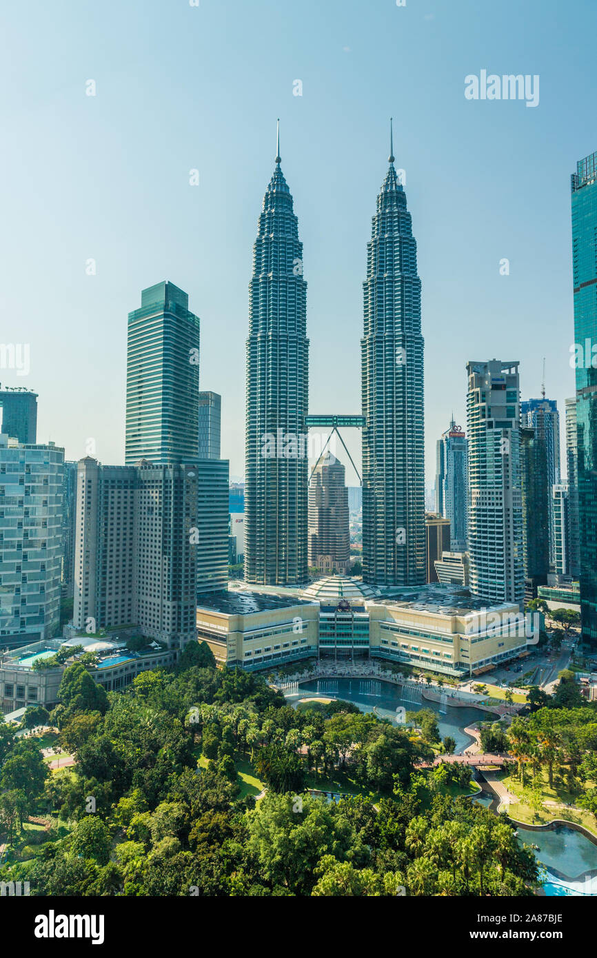 Petronas Twin Towers in Kuala Lumpur Stock Photo