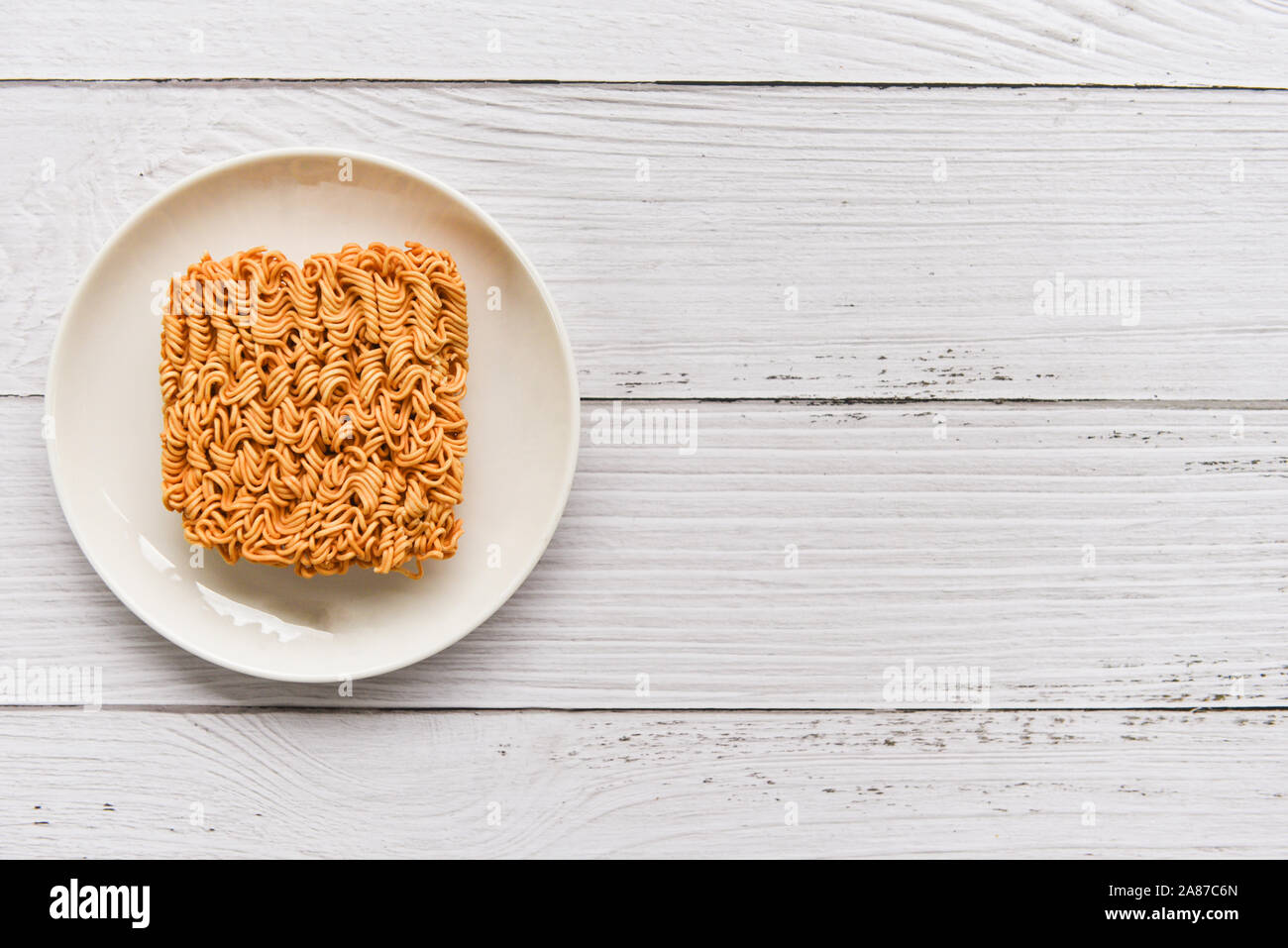 Instant noodles on bowl / Noodle thai junk food or fast food diet