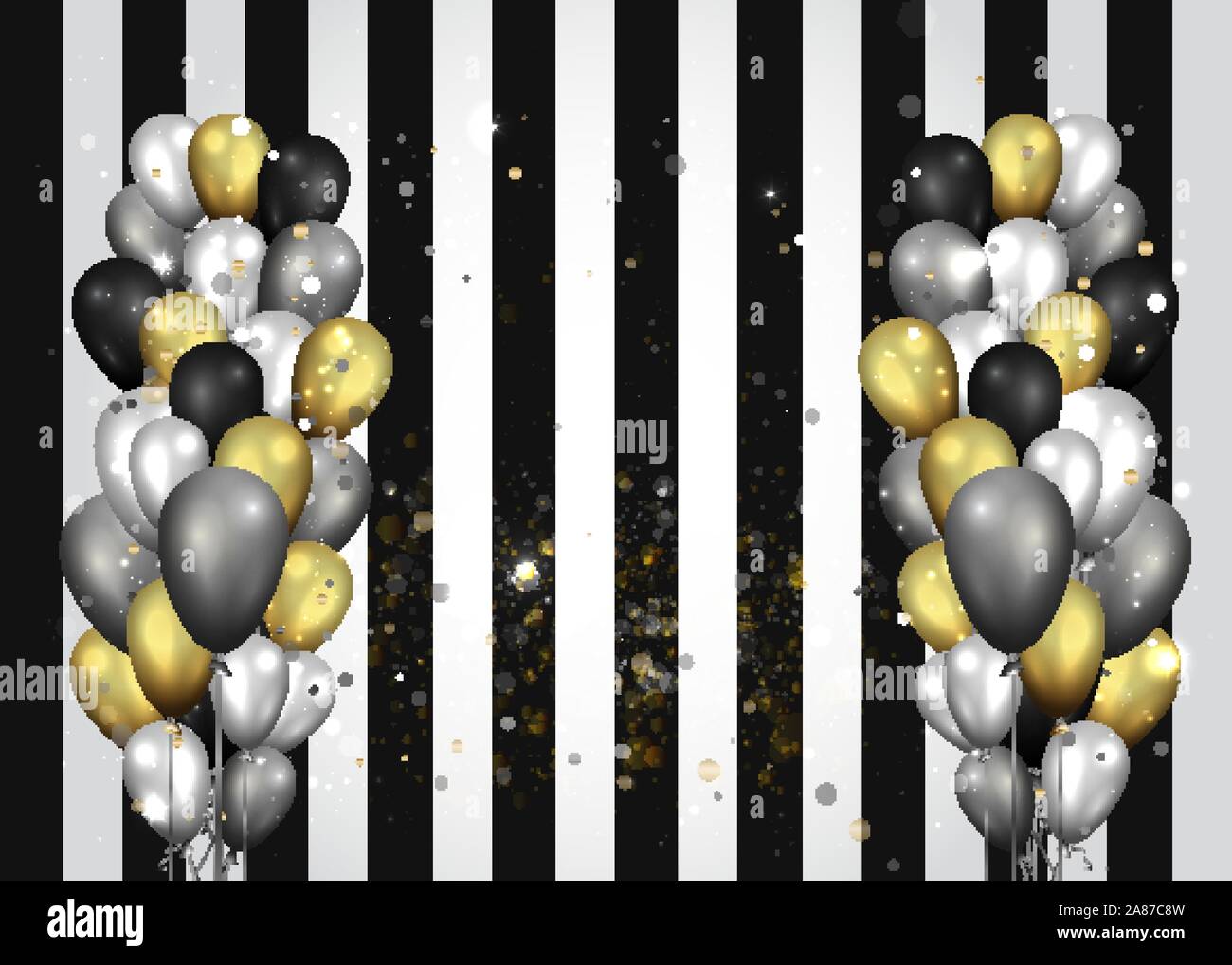 Elegant golden yellow black ballon Happy Birthday celebration card banner  template background Stock Photo - Alamy
