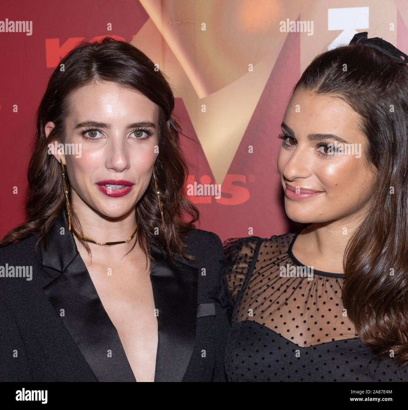 New York, NY, USA - November 6, 2019: Emma Roberts and Lea Michele