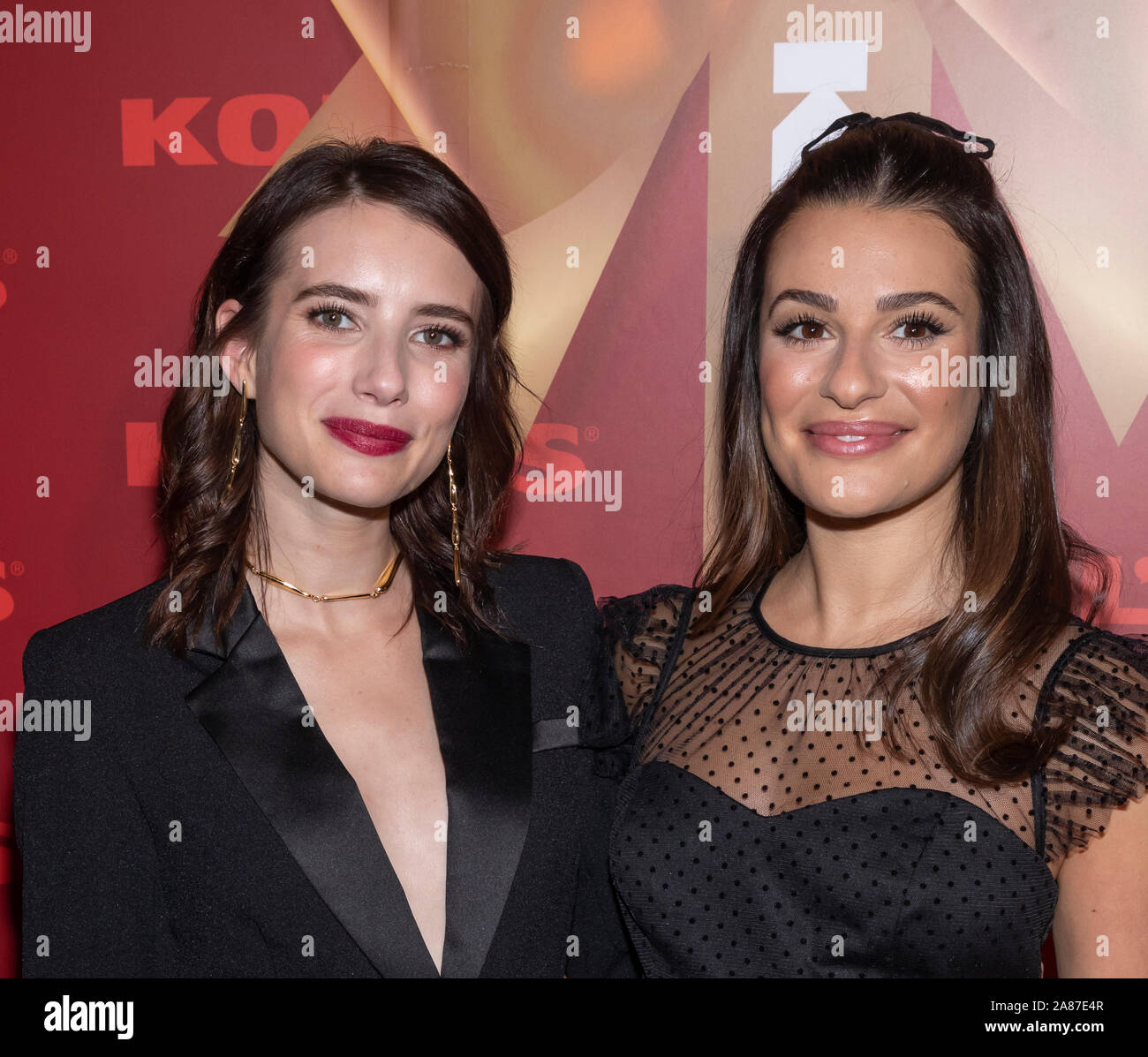 New York, NY, USA - November 6, 2019: Emma Roberts and Lea Michele
